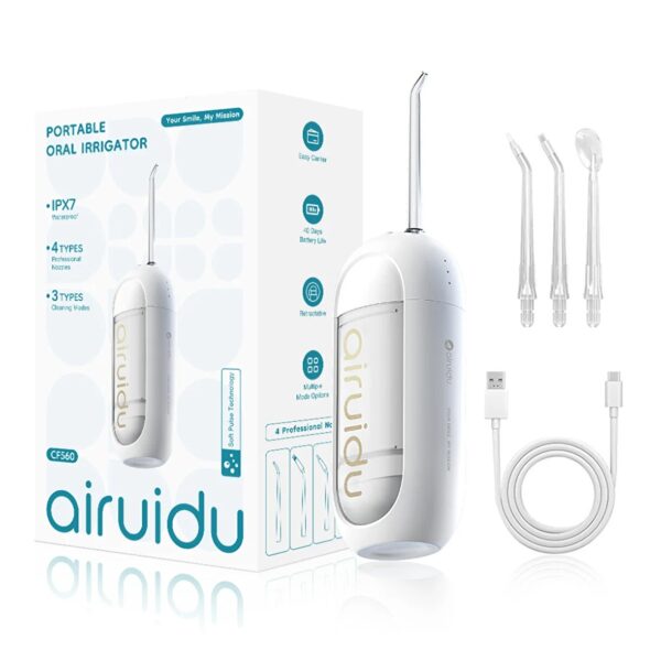 جهاز ري فموي محمول أبيض اللون